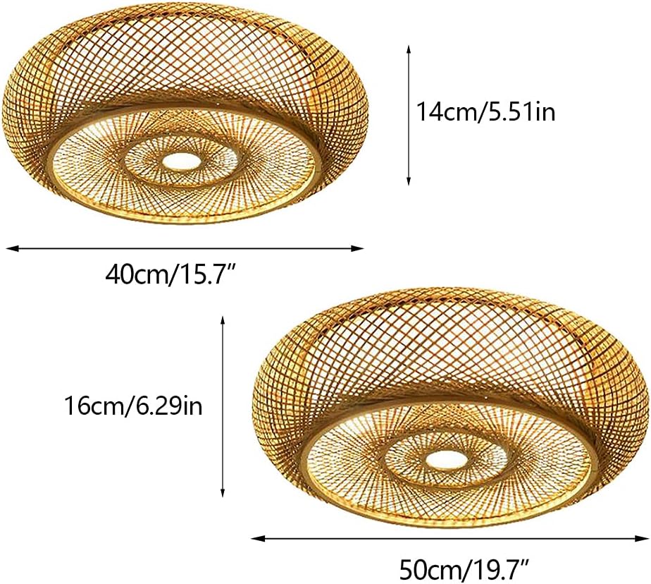 LOHISHILO Lámpara moderna de 3 luces, lámpara de interior, lámpara de techo vintage de bambú, lámpara colgante de linterna de ratán para cocina,