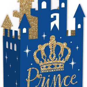 Big Dot of Happiness Royal Prince Charming – Cajas de regalo para baby shower o fiesta de cumpleaños, cajas de castillo, juego de 12 Big Dot of Happiness Royal Prince Charming – Cajas de regalo para baby shower o fiesta de cumpleaños, cajas de castillo, juego de 12