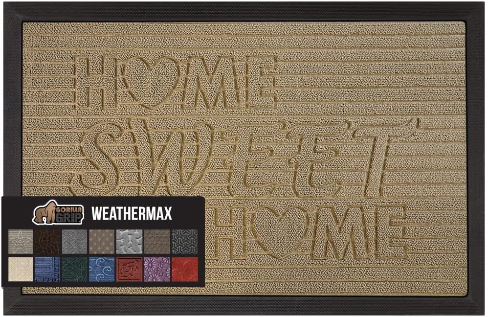 Gorilla Grip WeatherMax – Tapete para todas las estaciones 100% impermeable, 47×35 pulgadas, goma natural duradera, resistente a manchas y