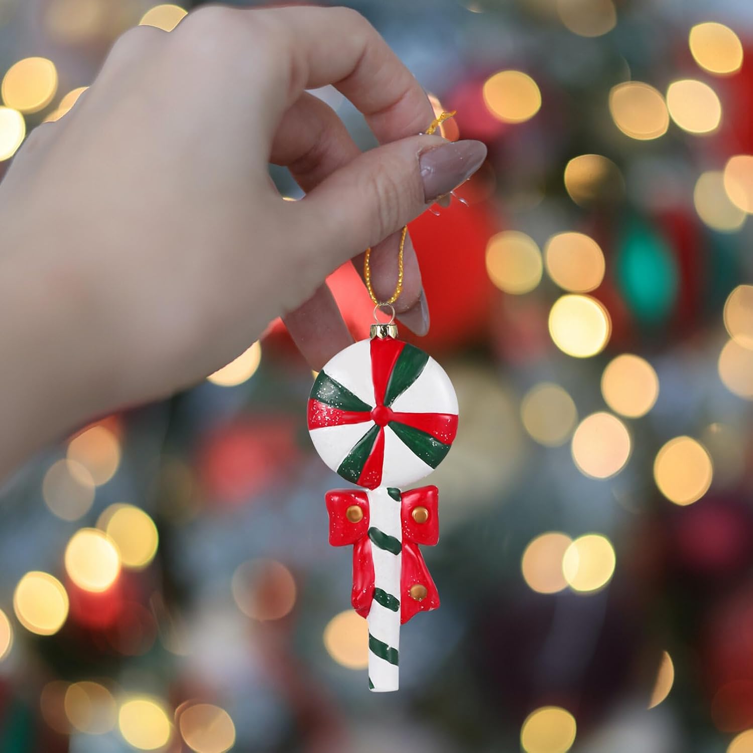 3 piezas de decoración de árboles de Navidad, piruletas colgantes de bastón de caramelo para decoración de árbol de Navidad