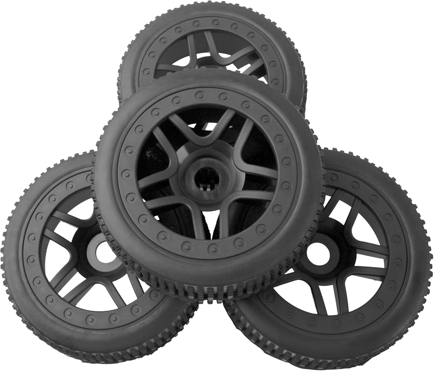 ShareGoo OD 4.4 pulgadas 18 neumáticos para buggy, llantas hexagonales de 0.67 pulgadas y neumáticos de goma compatibles con Redcat Teamc Losi HPI