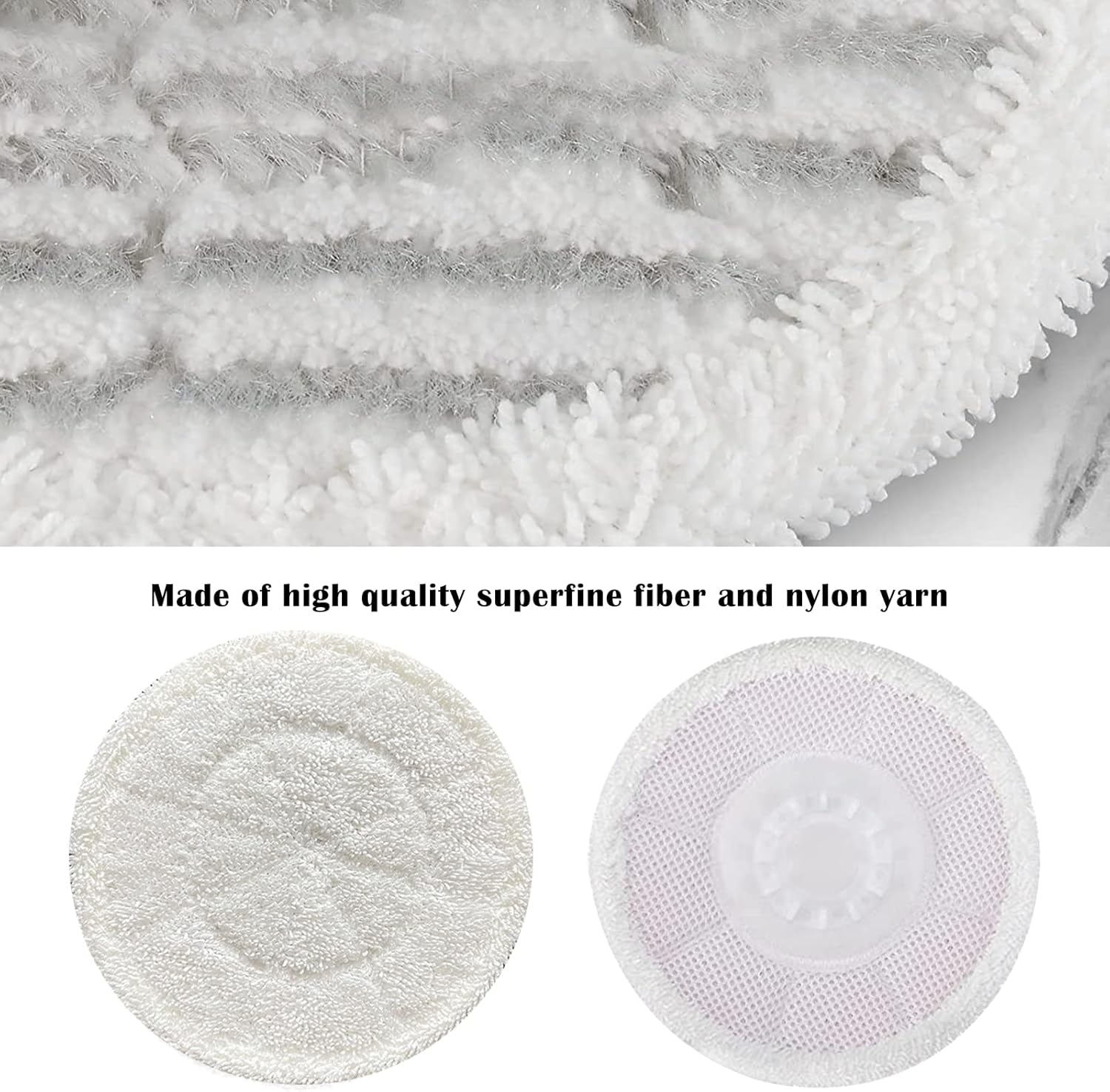 VideoPUP Almohadillas de microfibra de repuesto para trapeador de vapor, 4 unidades, color blanco, reutilizables, lavables, compatibles con