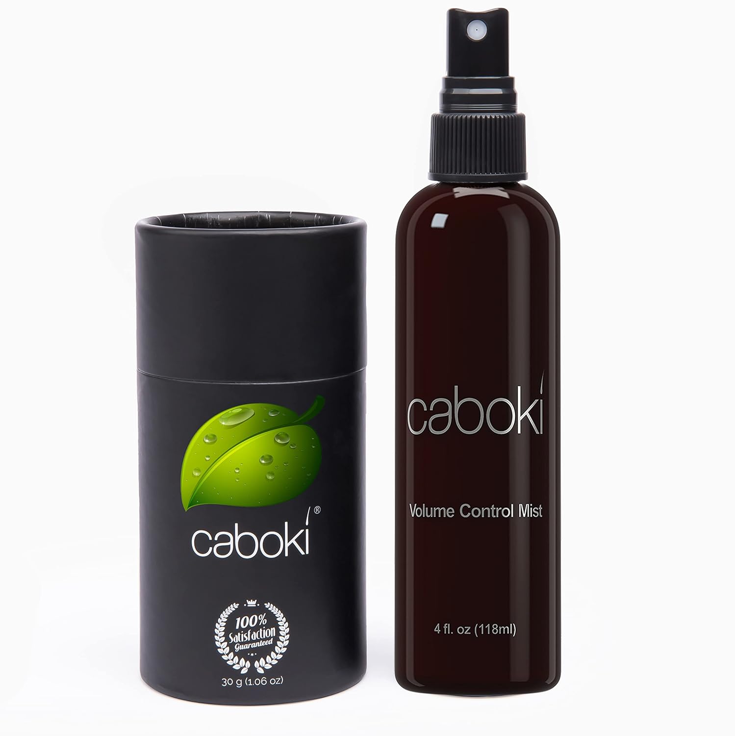 Oculta puntos calvos y bordes calvos al instante. Haz que el cabello fino se vea 10 veces más lleno. Kit de inicio de fibra capilar Caboki (negro)