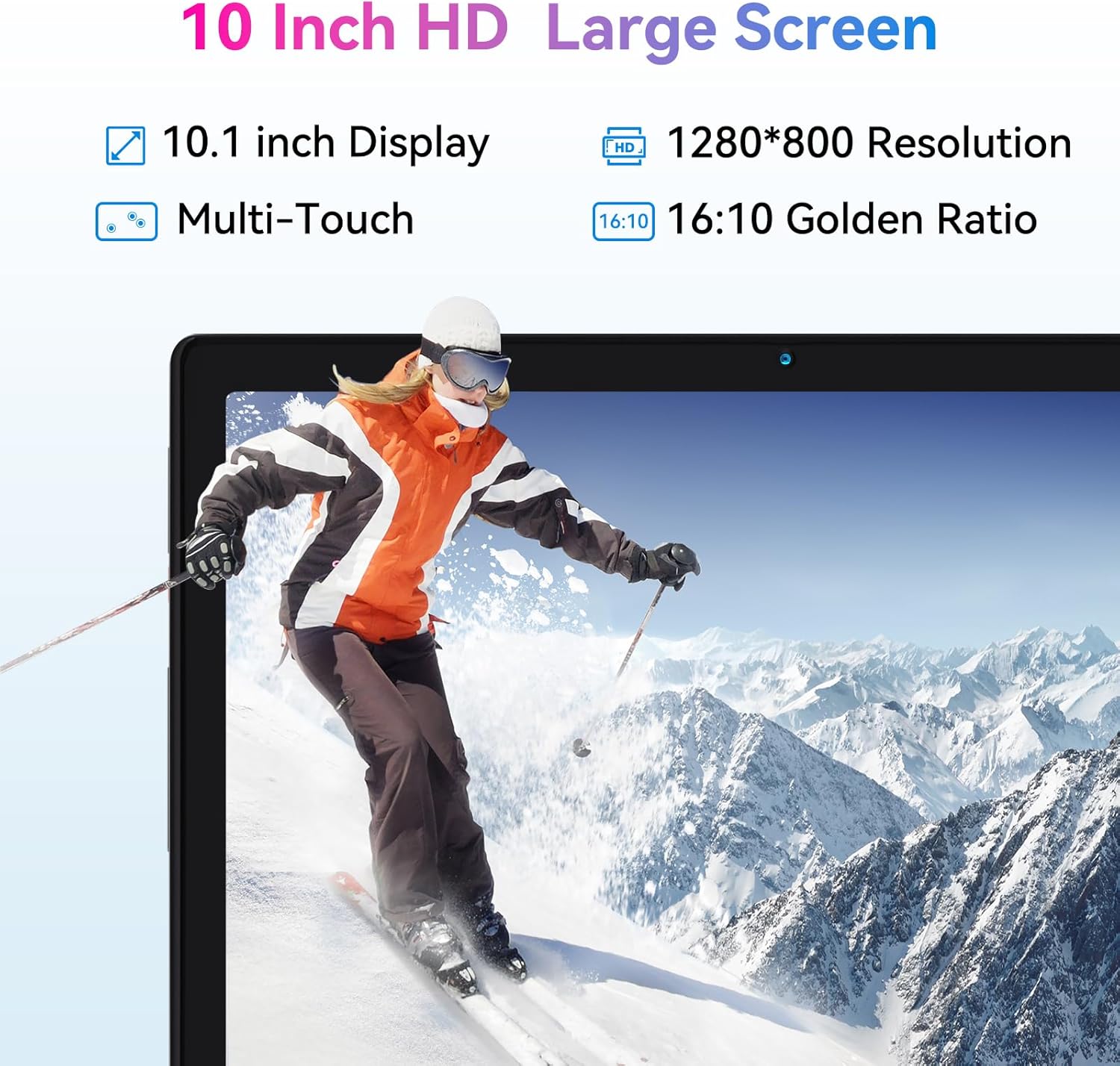 XCX Tablet Android 13, tableta de 10 pulgadas con procesador de 4 núcleos de 64 bits, 64 GB ROM 6 GB RAM Tablet Android, WiFi, Bluetooth, USB-C