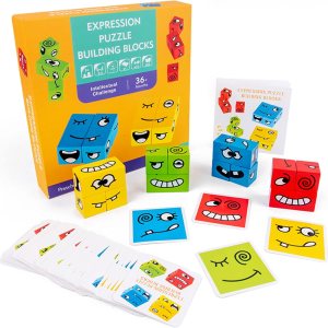 KEYUM Cubo de madera que cambia de cara, expresiones de juego, rompecabezas a juego, bloques de construcción educativos, juguetes Montessori, rompecabezas de cerebro, cubos de construcción de emoji, juegos de mesa familiares para niños a partir de 3 años Colombia KEYUM Cubo de madera que cambia de cara, expresiones de juego, rompecabezas a juego, bloques de construcción educativos, juguetes Montessori, rompecabezas de cerebro, cubos de construcción de emoji, juegos de mesa familiares para niños a partir de 3 años Colombia