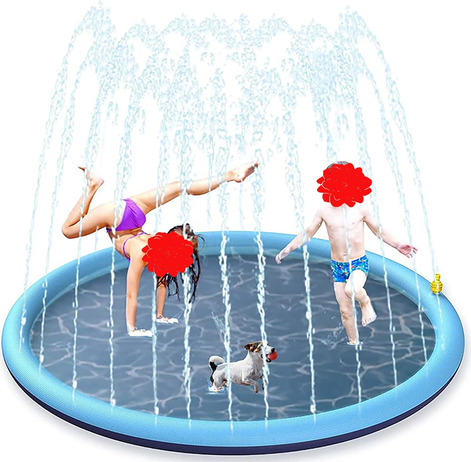 Tapete inflable 3 en 1 para jugar con salpicaduras de verano al aire libre, juguetes de agua, tapete antideslizante para niños y perros, tapete de