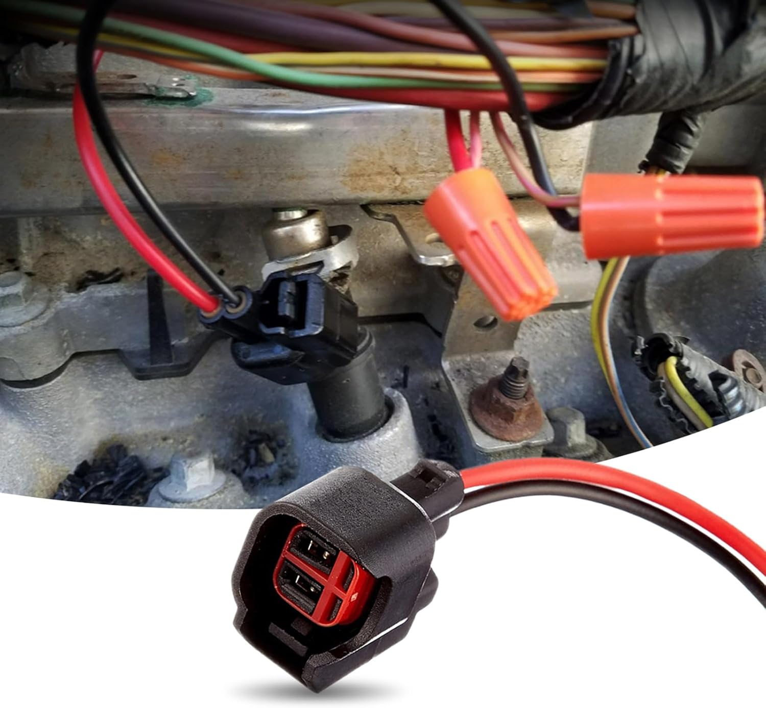Miytsya 2 conectores de inyector de combustible para automóvil, EV6 EV14 conector de repuesto de enchufe de arnés de motor, enchufe de cable de