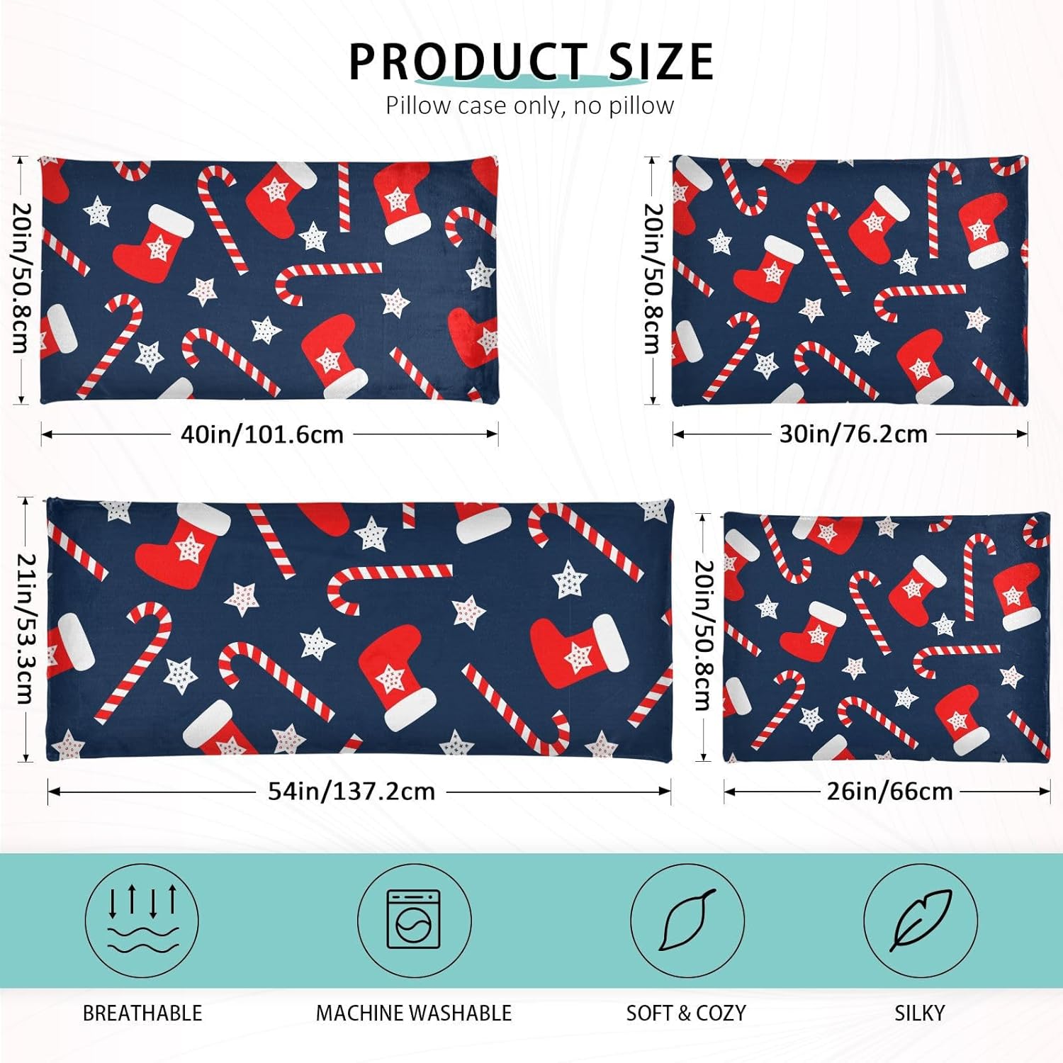 Emelivor Fundas de almohada navideñas de terciopelo, fundas de cojín suaves, fundas de almohada cómodas, almohadas decorativas para sofá,