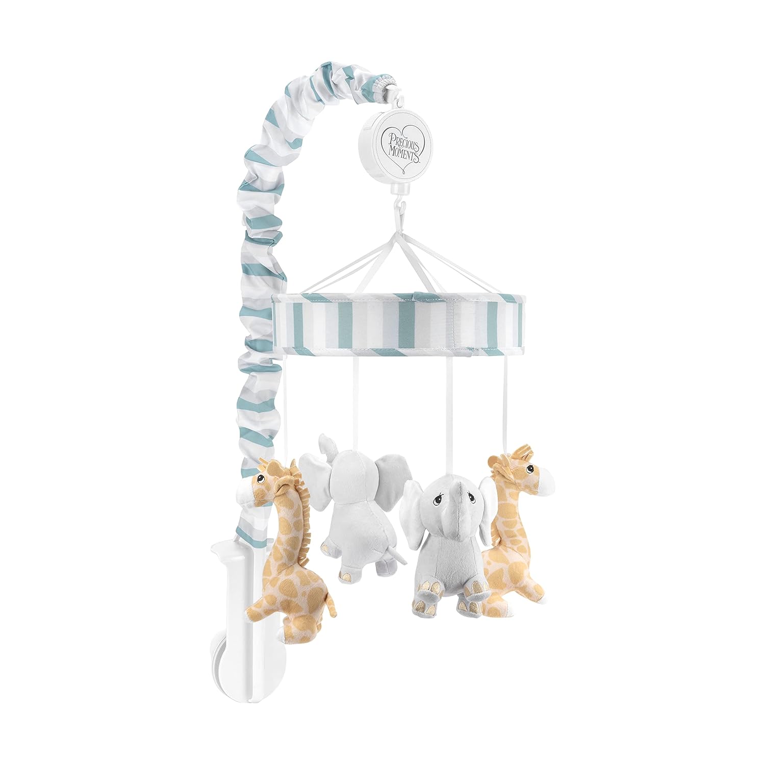 Precious Moments Noah’s Ark – Cuna musical para niños con canción de cuna suave decoración de guardería de safari de elefante y jirafa juguete de