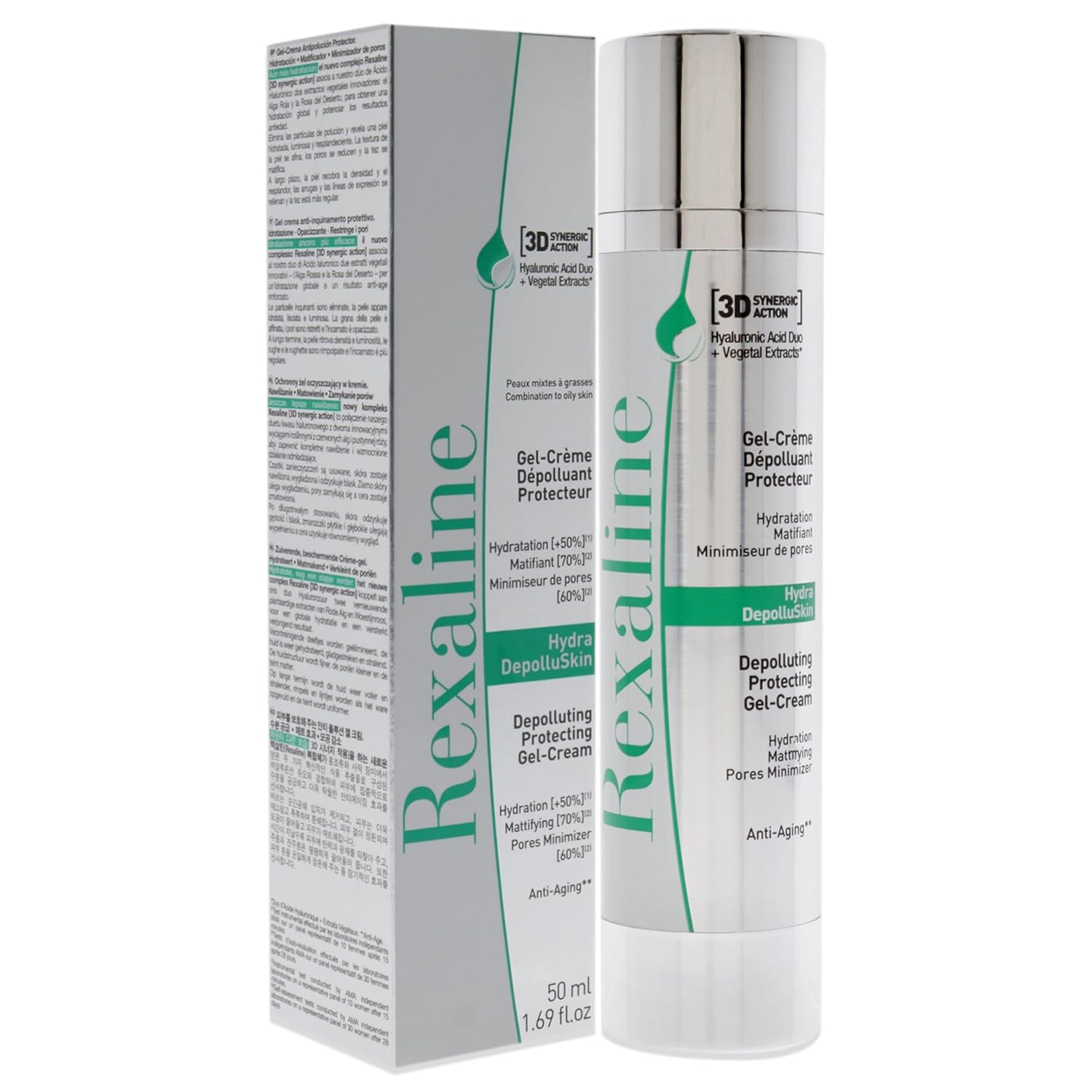 Rexaline Hydra Depolluskin Crema de gel protectora descontaminante, 1.69 onzas líquidas