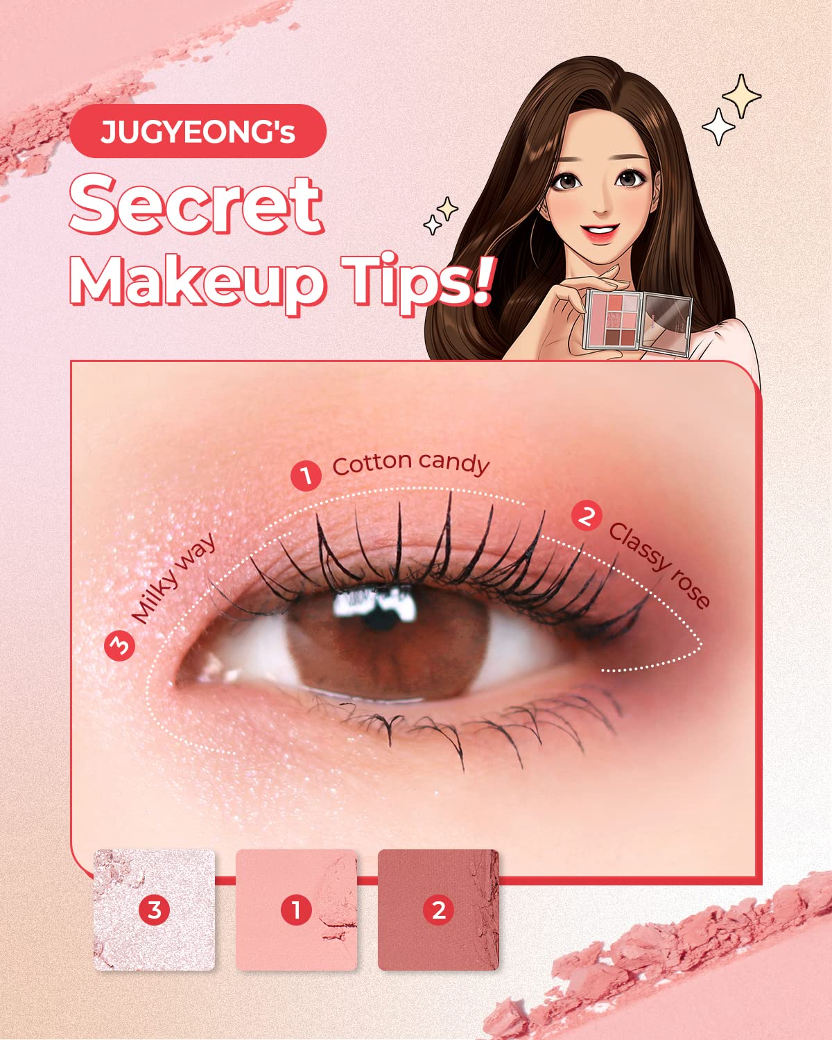 Edición de maquillaje AMTS x True Beauty, Paletas de sombras de ojos rosas, 7 colores, tonos metálicos brillantes mate, altamente pigmentados, de