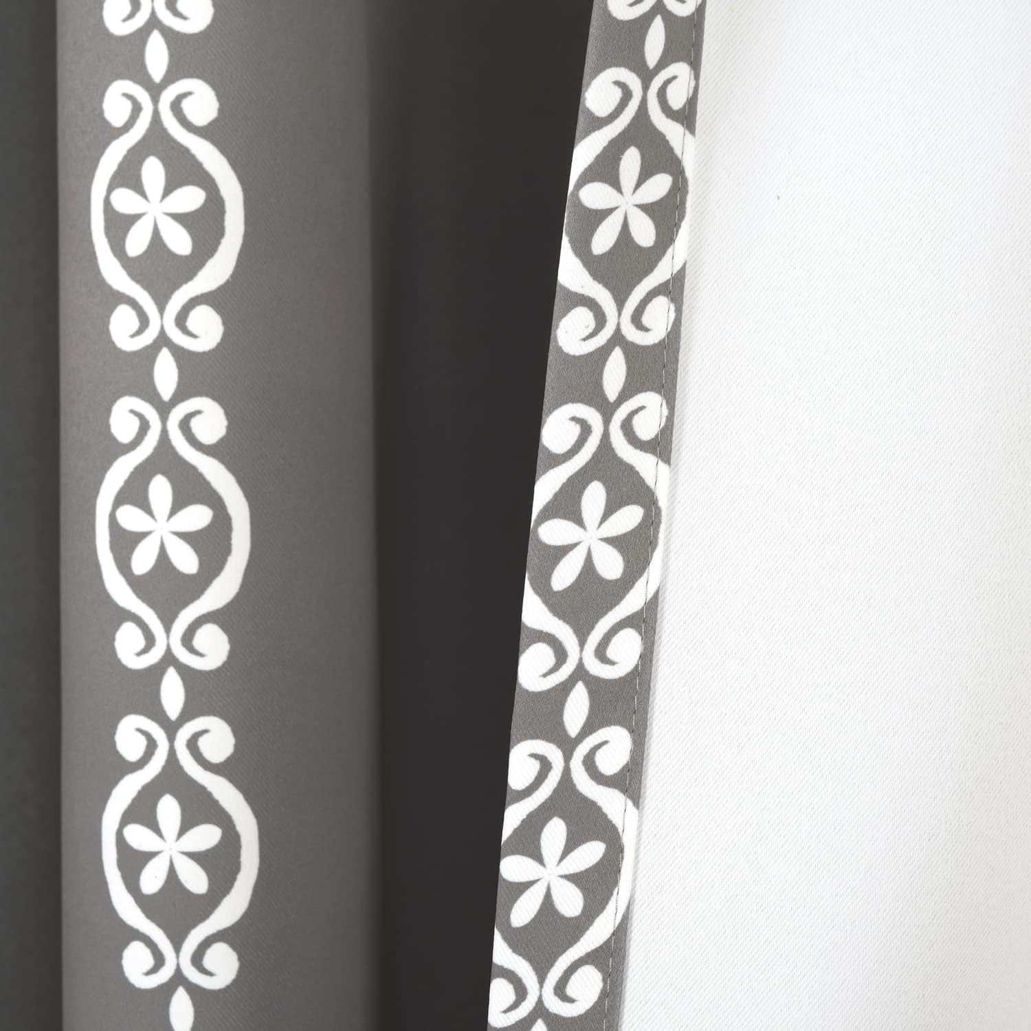 Lush Decor Cortinas de medallón a rayas de tela mandala bohemio damasco impresión filtro de luz para ventana, sala de estar, comedor, dormitorio
