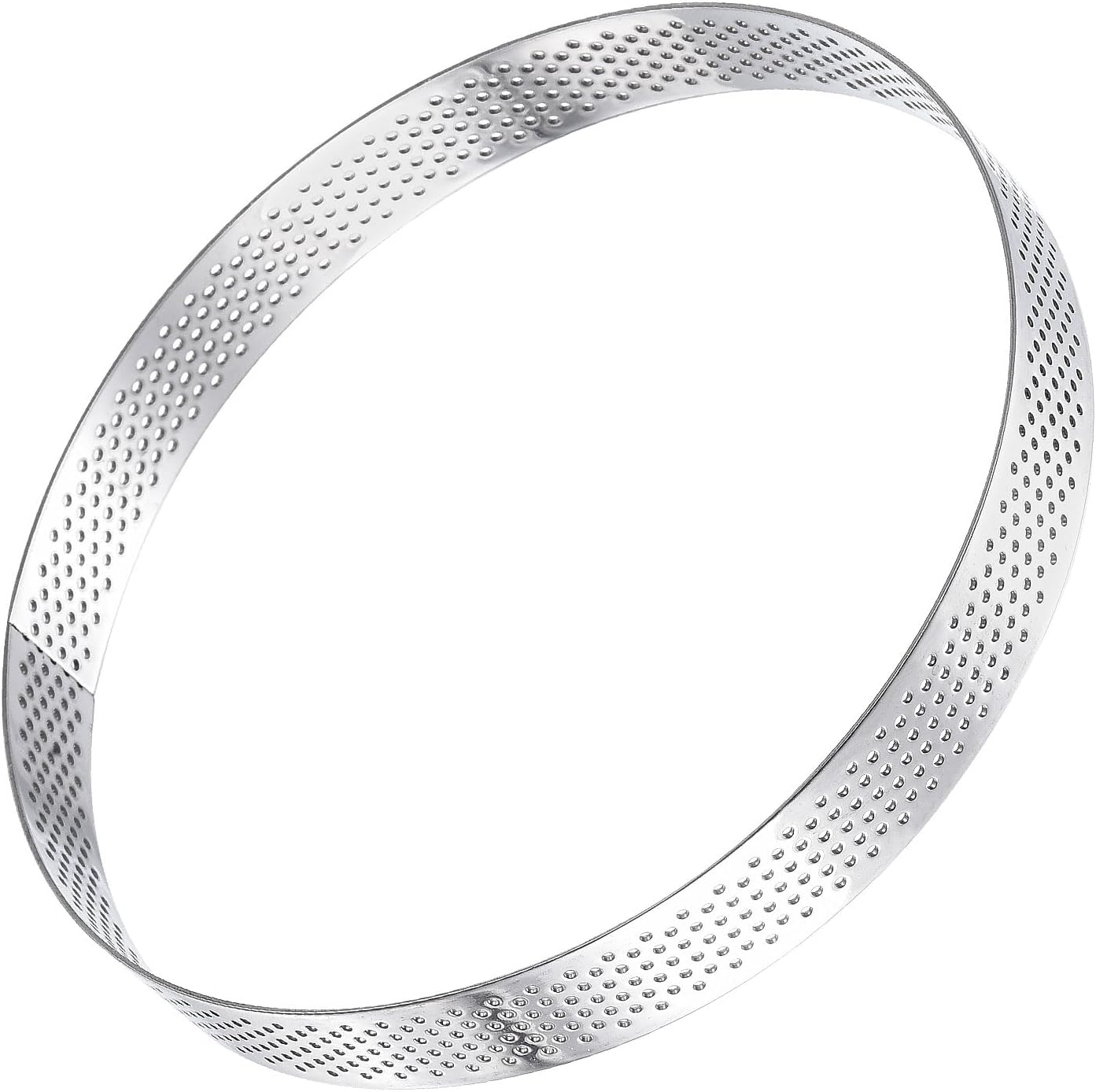 uxcell Anillos pequeños de acero inoxidable para tartas, anillo perforado para mousse, para hornear cocina, resistente al calor, 5.9 pulgadas de