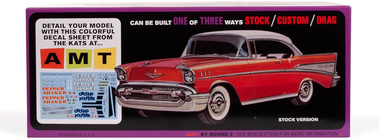 AMT 1957 Chevy Bel Air Pepper Shaker Silent Box 125 Kit de modelo a escala