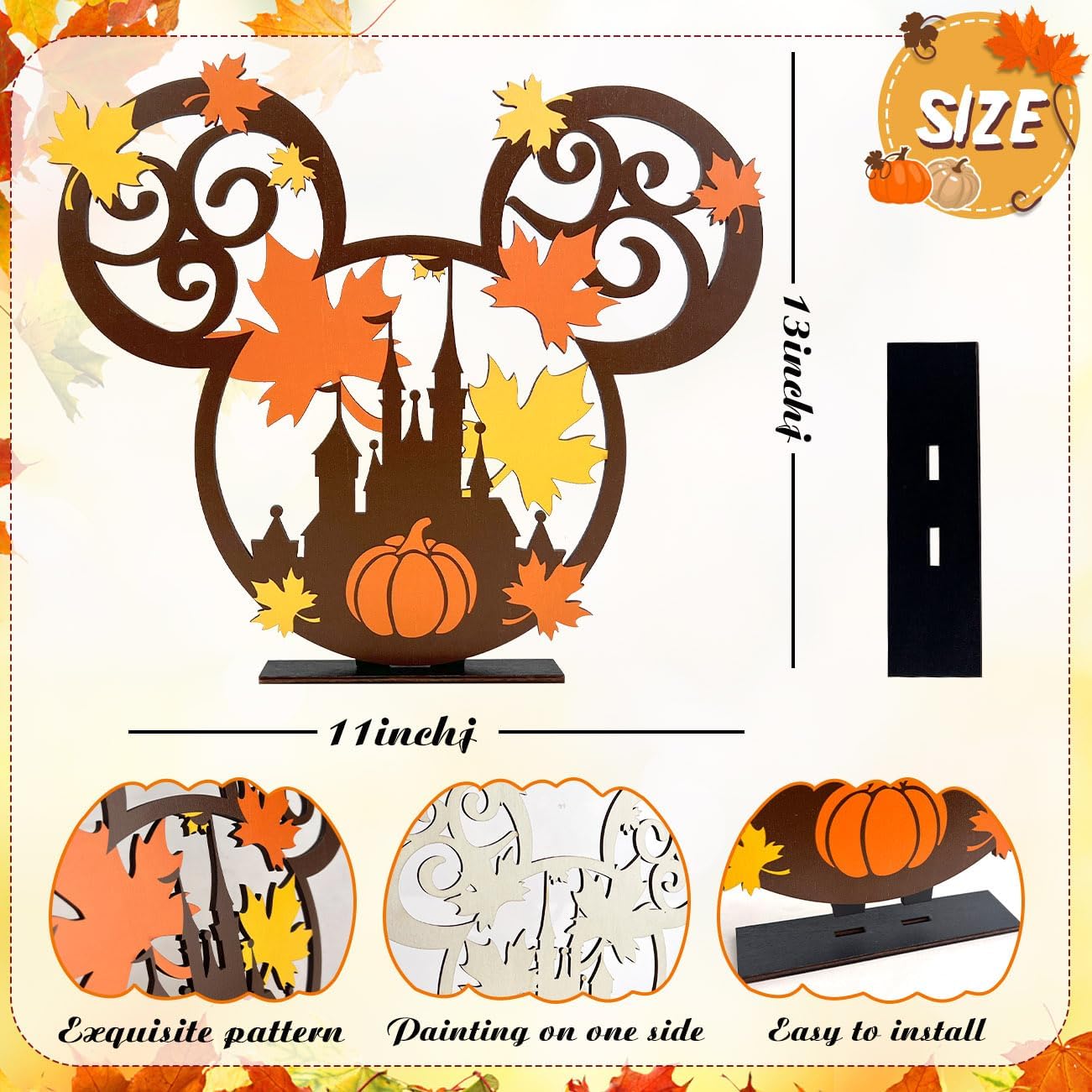 Letreros de decoración de mesa con texto en inglés “Happy Fall”, centro de mesa de madera de Acción de Gracias para otoño, cosecha de Acción de