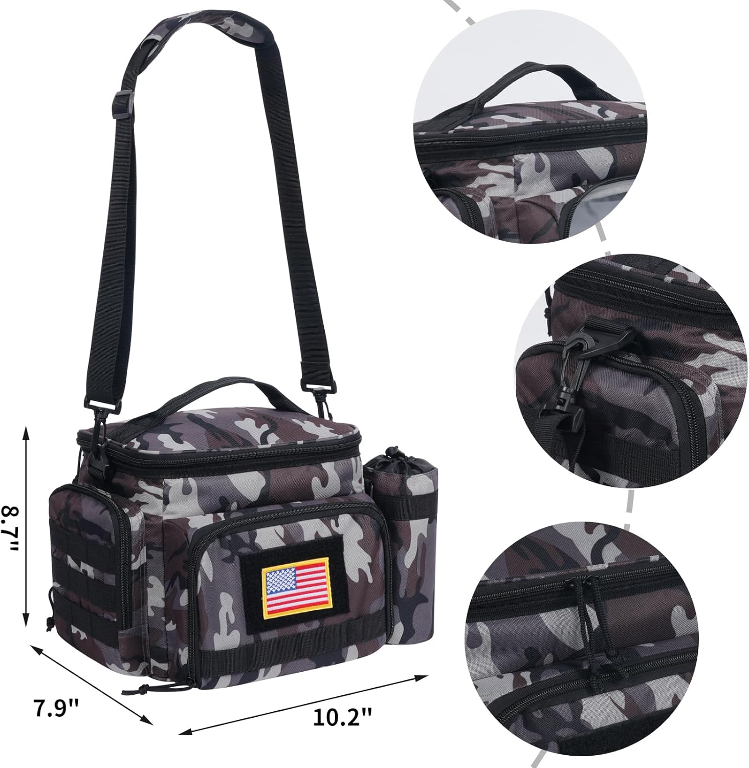 MOV COMPRA Lonchera táctica para hombres, lonchera aislada, a prueba de fugas, bolsa térmica de gran capacidad con bolsa para botella de agua MOLLE