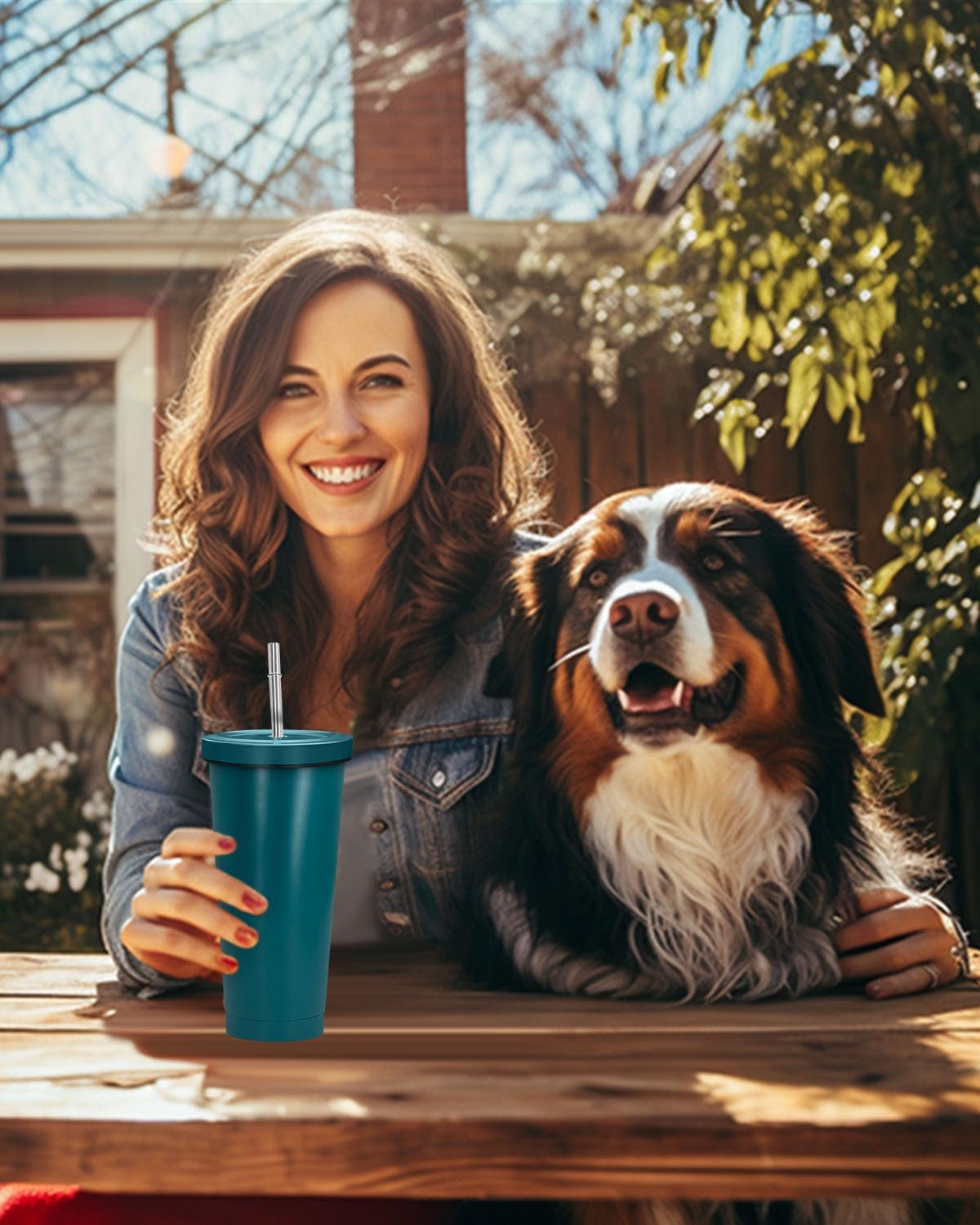 Vaso de 25 onzas con tapa y pajilla, vaso de acero inoxidable aislado al vacío, taza de café reutilizable con aislamiento al vacío, taza de café con