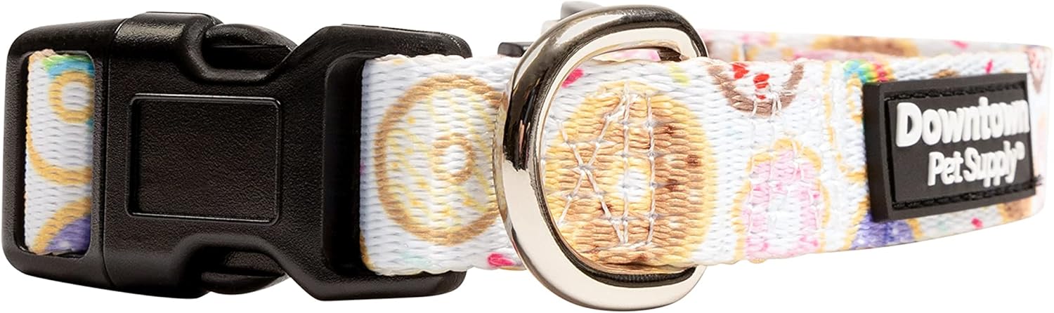 Downtown Pet Supply – Collar de perro mejor, lindo y elegante – Collar de perro ligero ajustable con hebilla rápida y anillo en D – Seguro para