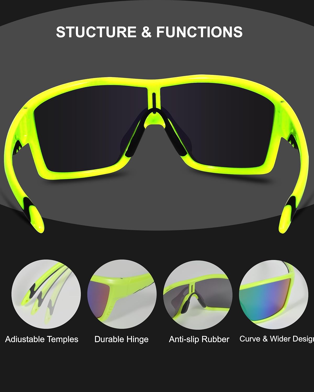 Gafas de sol de ciclismo para hombres y mujeres, deportes al aire libre, correr, ciclismo, pesca, conducción