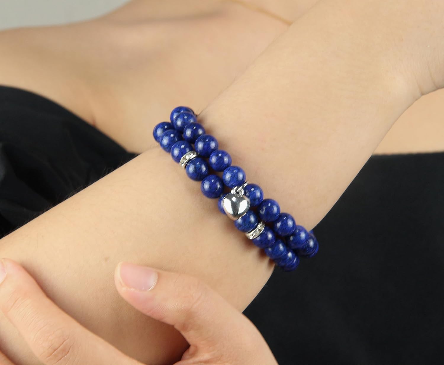 Healing Bracelets for Women – Lapis Lazuli Bracelet – Healing Prayers Crystal Bracelet, 8mm Natural Stone Anti Anxiety Stress Relief Yoga Beads Get