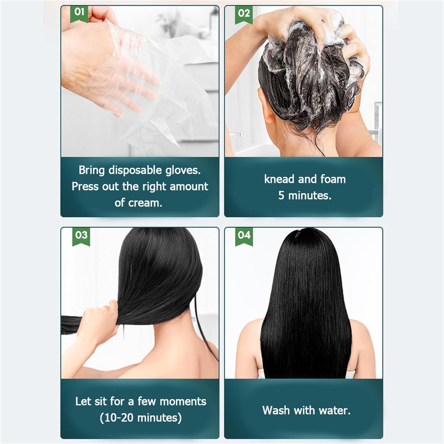 Tinte de burbujas de color de cabello gris, tinte de burbujas para el cabello, champú de tinte de burbujas, extracto de planta puro para tinte de