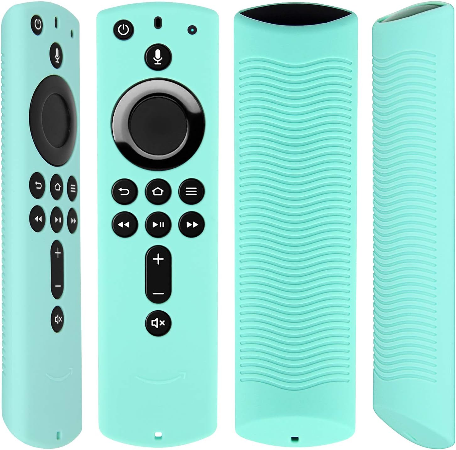 2 Pack Silicone Remote Cover Compatible with Fire TV Stick 4K Alexa Voice Remote Control, Lightweight Anti Slip Shockproof Protective Sleeve (Mint