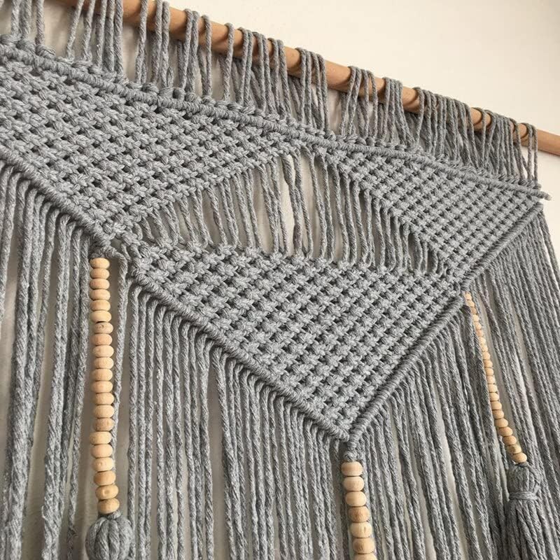 macramé grande para colgar en la pared, cuerda de algodón bohemio, tapiz bohemio para colgar en la pared, tejido a mano, decoración del hogar, color