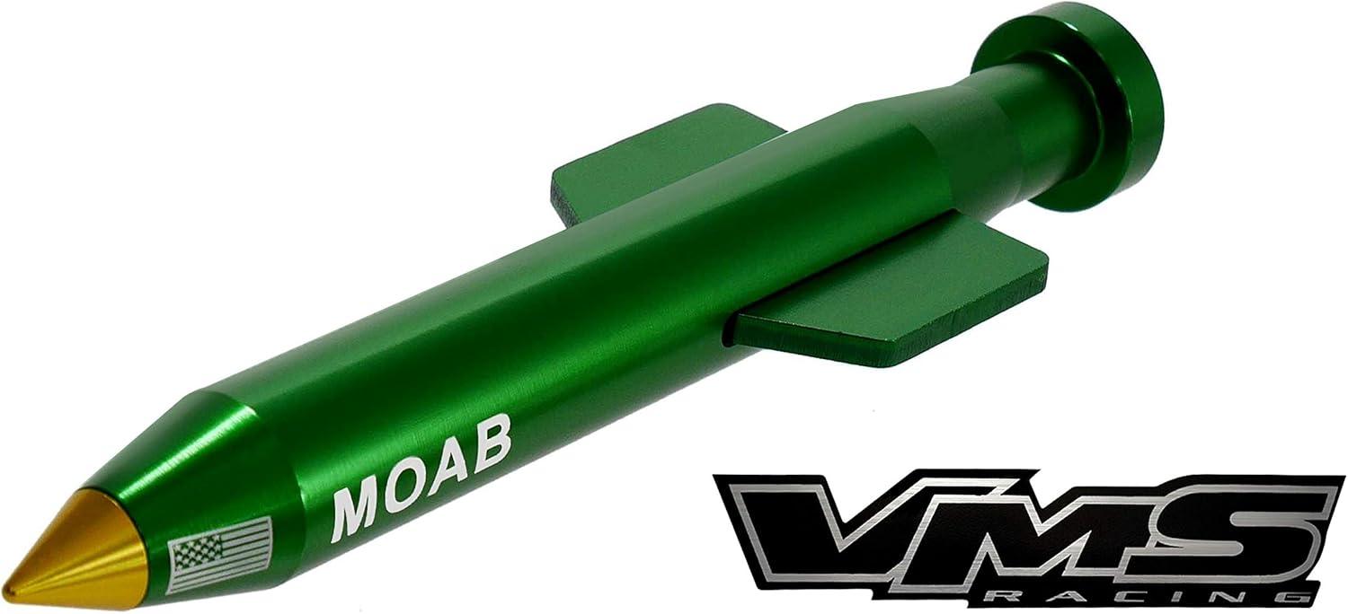 VMS Racing Combo de antena de moab de oro verde y cubierta de carcasa de metal en aluminio billet corto compatible con Jeep Wrangler JK JKU JL 07-19