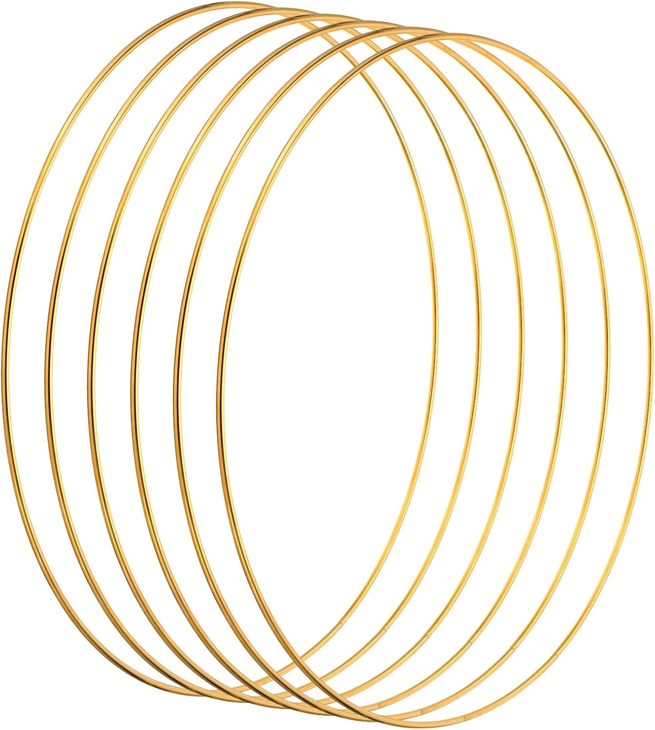 PATIKIL Atrapasueños de 9 pulgadas, 6 piezas de corona de macramé de metal redondo floral para decoración de Navidad, hogar, automóvil,