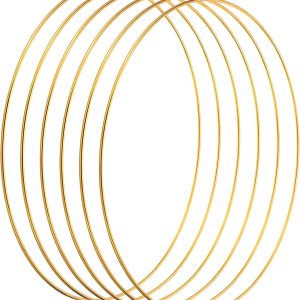 PATIKIL Atrapasueños de 9 pulgadas, 6 piezas de corona de macramé de metal redondo floral para decoración de Navidad, hogar, automóvil, PATIKIL Atrapasueños de 9 pulgadas, 6 piezas de corona de macramé de metal redondo floral para decoración de Navidad, hogar, automóvil,