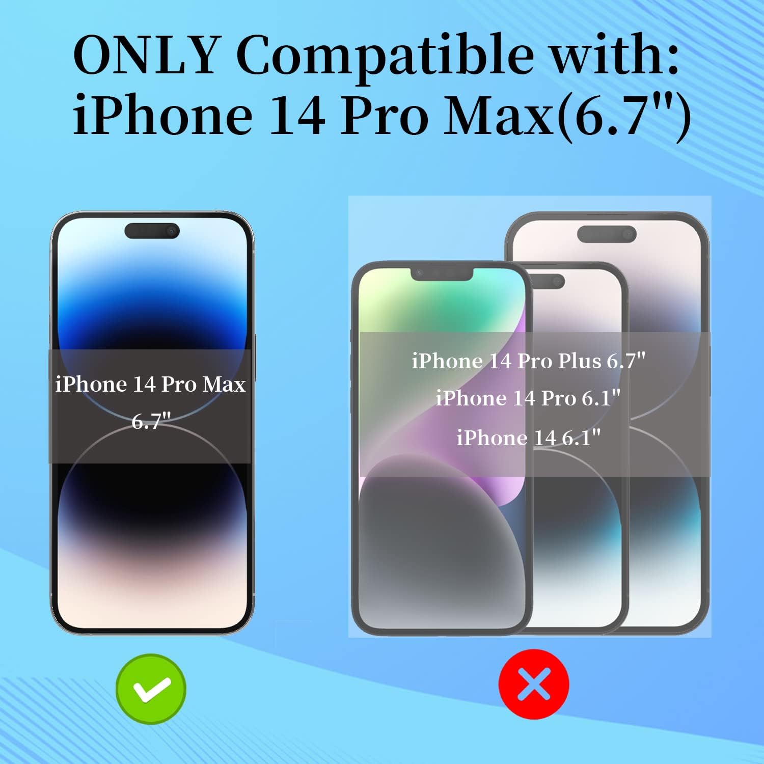 Paquete de 2 protectores de pantalla de privacidad compatibles con iPhone 14 Pro Max, espejo de cobertura completa, antiespía, anti luz azul,