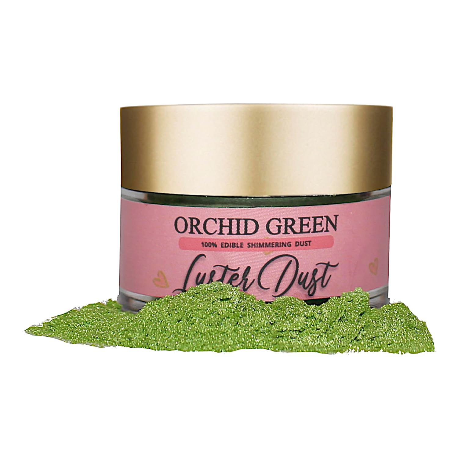 Luster Dust Purpurina comestible  Verde orquídea  Polvo de brillo comestible gourmet para decoración de pasteles, polvo gourmet para bebidas y