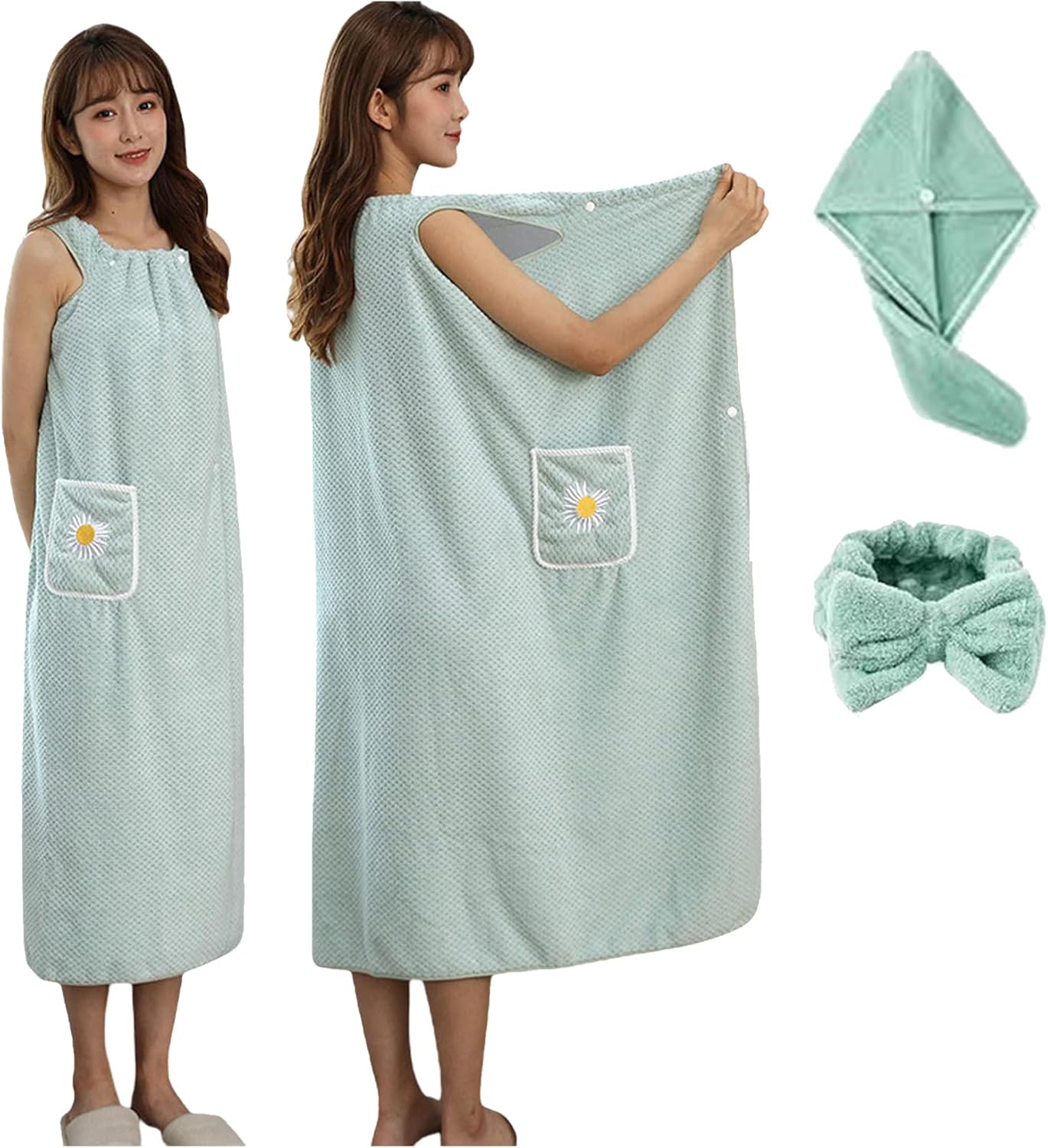 Toalla de baño de secado rápido 2023, toalla de baño de terciopelo coral ultra suave, falda de baño con correas para el hombro, falda de baño para