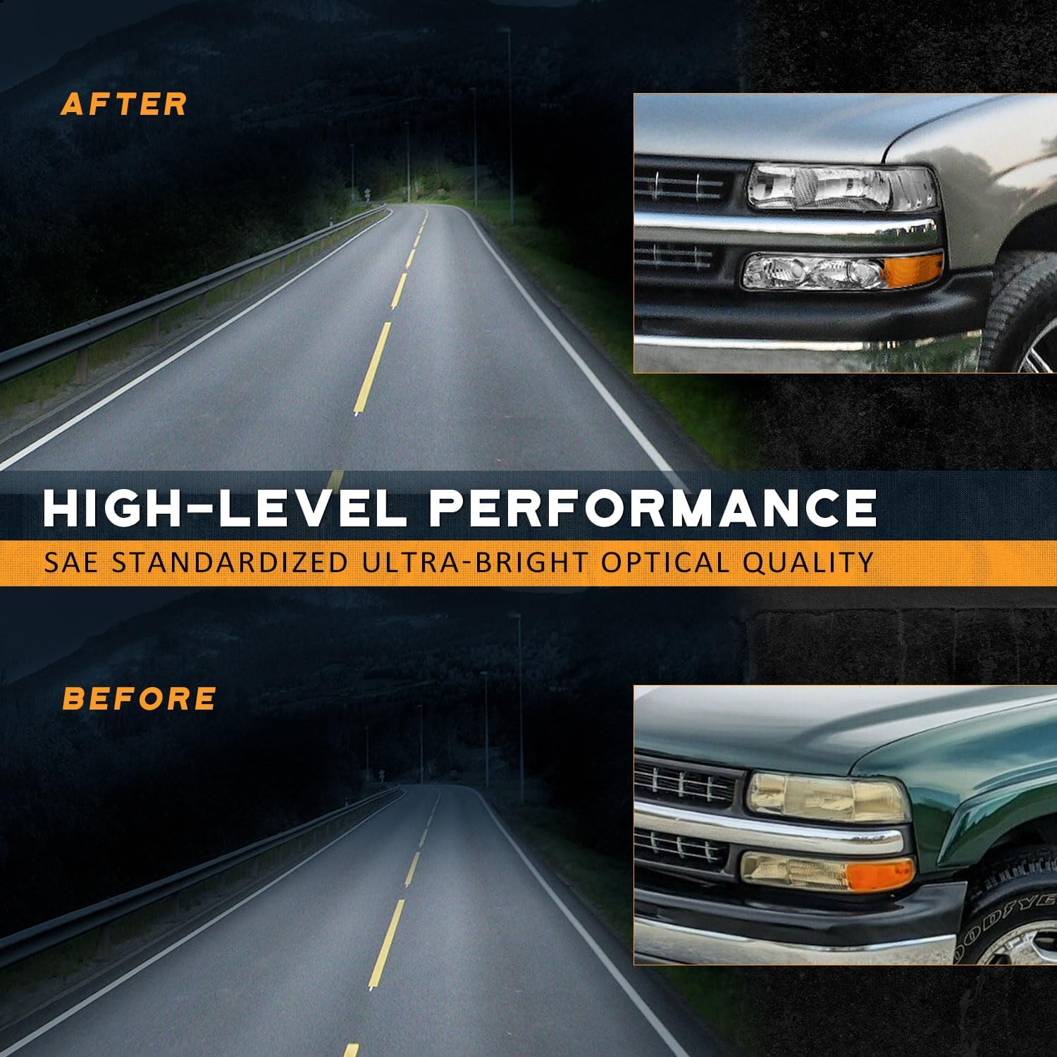 Conjunto de faros delanteros para Chevy Silverado 1500 2500 99-02 para Silverado 1500HD 2500HD 3500HD para 00-06 Tahoe Suburban 1500 2500 Faro +