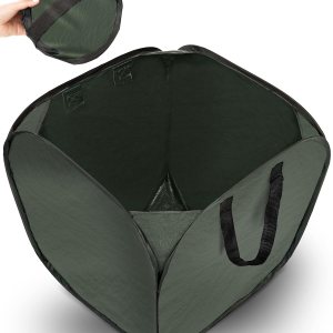 Foxelli Bote de basura plegable  Bote de basura desplegable de 46 galones para camping, patio, jardín, césped y bolsa de basura de hojas, papelera Foxelli Bote de basura plegable  Bote de basura desplegable de 46 galones para camping, patio, jardín, césped y bolsa de basura de hojas, papelera