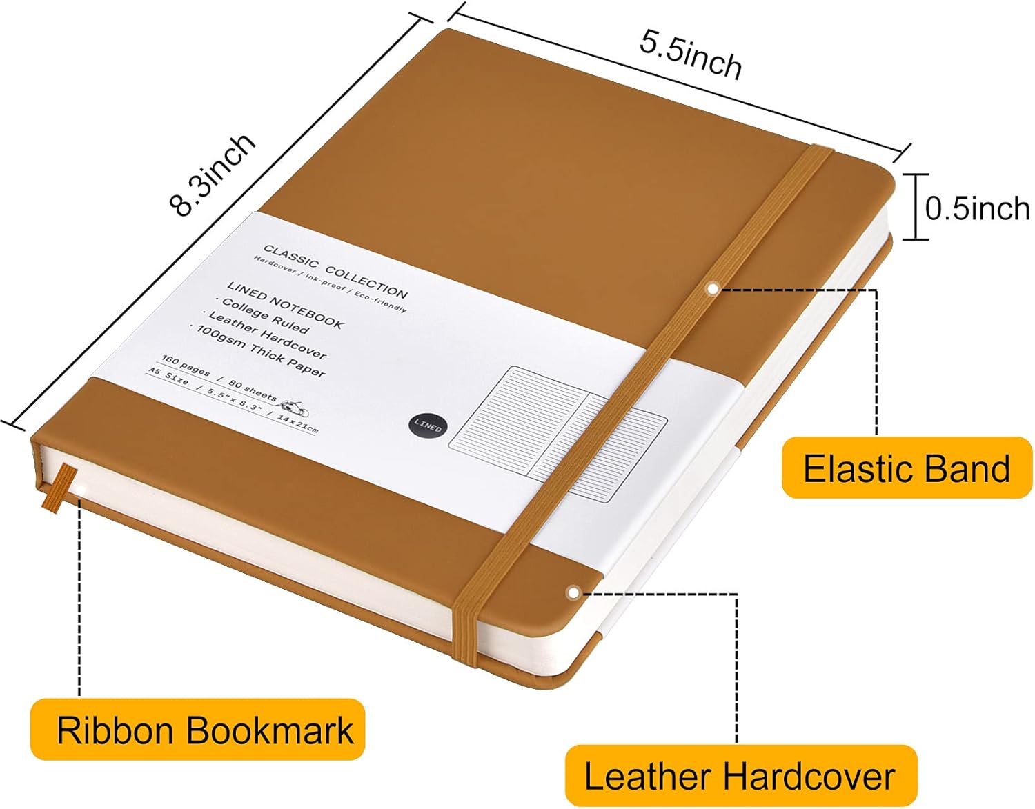 Zealor Paquete de 12 cuadernos de tapa dura en espiral, cuadernos de papel rayados con rayas universitarias, tamaño A5, 5.5 x 8.3 pulgadas, para