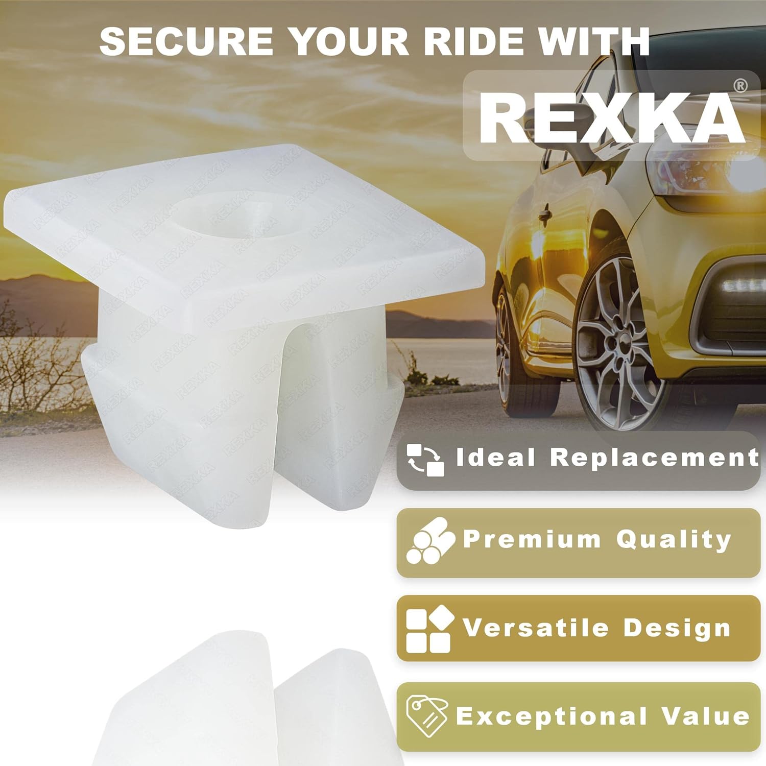 Rexka 40 unids Soporte de parachoques delantero Splash Shield debajo de la cubierta Nylon Tuerca Ojal M5.5 Tornillo 90189-06193 para Toyota Lexus