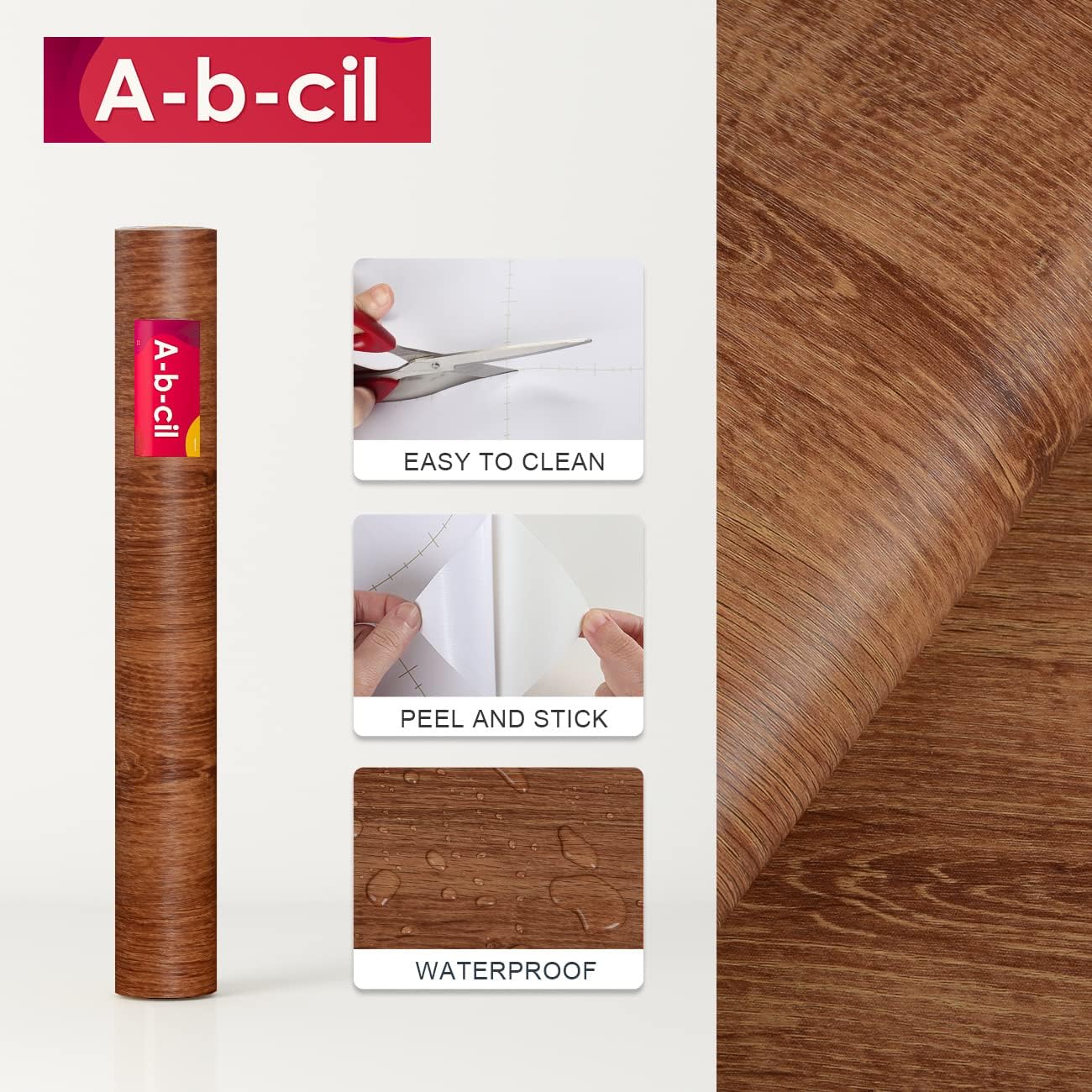 Papel tapiz de madera de nogal oscuro de 88 x 16 pulgadas, papel de contacto de madera autoadhesivo, papel de pared para tablón de anuncios de