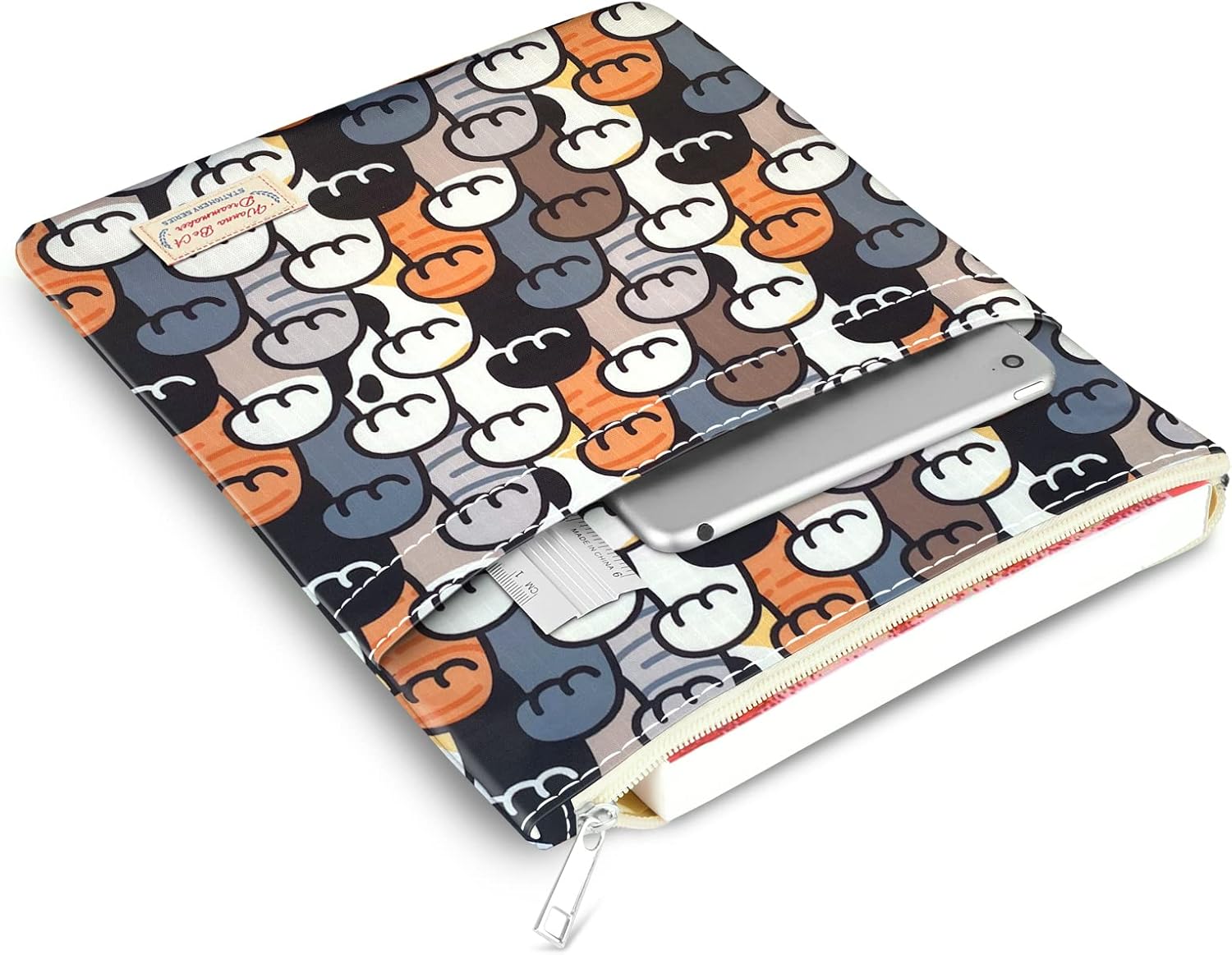 Funda de libro para amantes de los libros con cremallera, protector de libro de nerd de libros, fundas de libro para tapa dura, lavable,