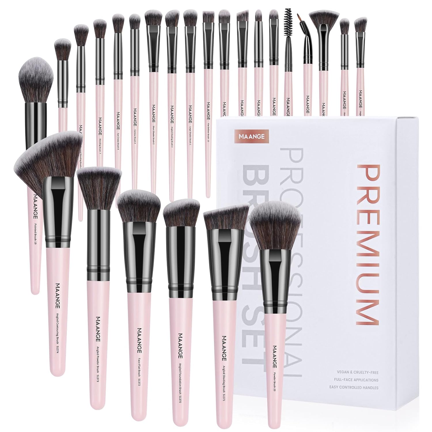 Brochas de maquillaje, 25 piezas, juego de brochas de maquillaje de alta calidad, corrector sintético para rubor, base, sombra de ojos, pinceles de