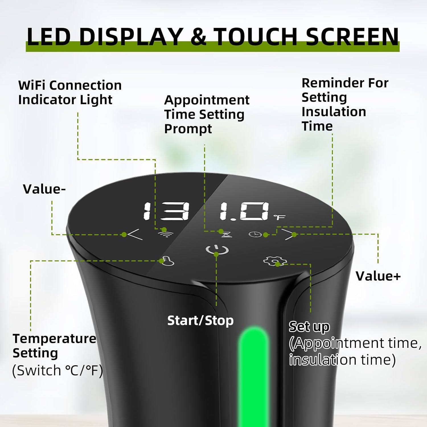 Zionheat Sous Vide Machine-Suvee Cooker (Wifi) – Cocina de precisión Sous Vide-1000 W, calentamiento rápido, inmersión térmica, pantalla táctil