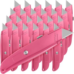 Reginary Cuchillo utilitario retráctil de 20 piezas de aleación de aluminio resistente para cartón, cajas y cartones, bricolaje, fábrica, hogar y Reginary Cuchillo utilitario retráctil de 20 piezas de aleación de aluminio resistente para cartón, cajas y cartones, bricolaje, fábrica, hogar y