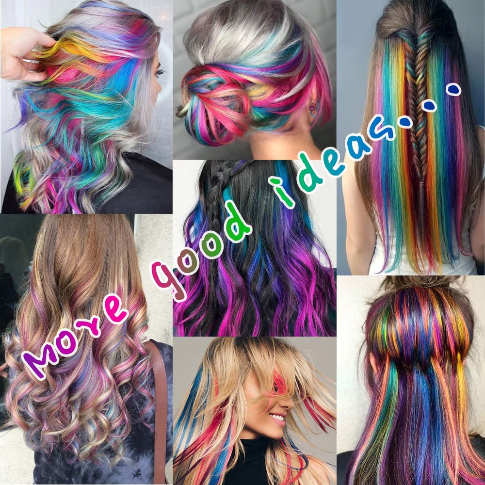 Extensiones de cabello sintético con clip de color de 20 pulgadas, 10 piezas de cabello lacio para fiesta, color azul marino