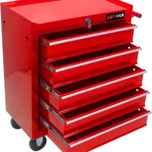 Caja de herramientas con ruedas de 5 cajones con ruedas, carrito de herramientas multifuncional, gabinete de almacenamiento de herramientas Caja de herramientas con ruedas de 5 cajones con ruedas, carrito de herramientas multifuncional, gabinete de almacenamiento de herramientas