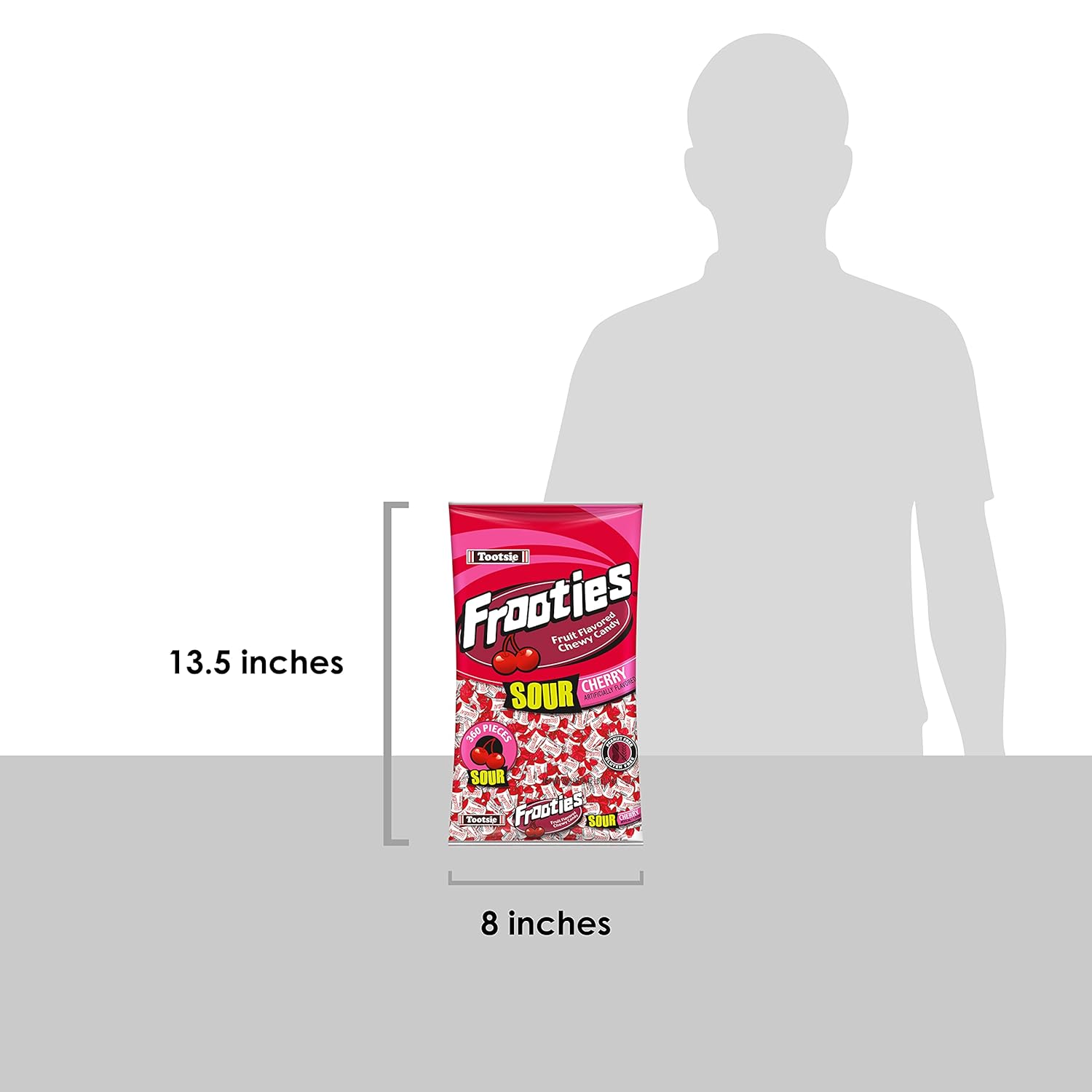 Sour Cherry Frooties – Tootsie Roll Chewy Candy – 360 piezas, bolsa de 38.8 onzas (paquete de 2)