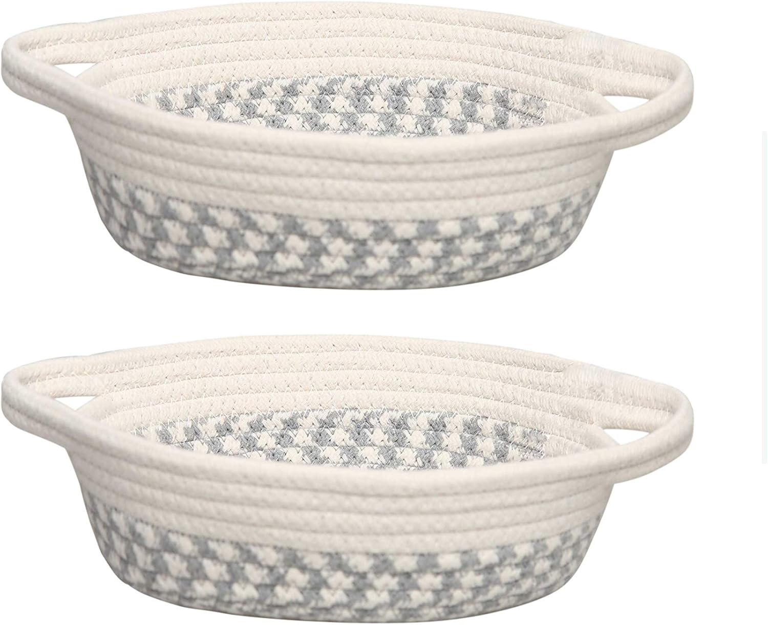 2 pack Small Storage Baskets, Desk Basket for Jewellery&Keys, Rope Baskets Small Basket Home Storage, Small Table Basket, Organizers and Storage,