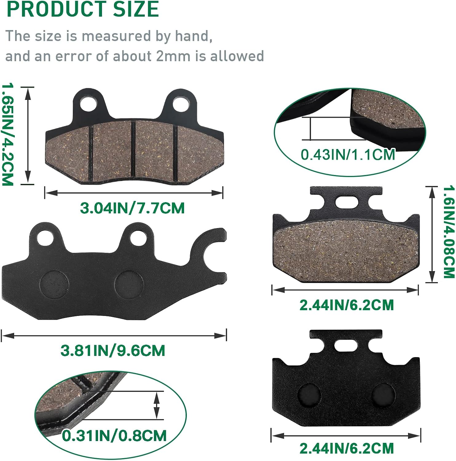 Cyleto Pastillas de Freno Delantero y Trasero para YAMAHA YZ 125 YZ250 1990-1997 WR125 WR200 WR250 WR500