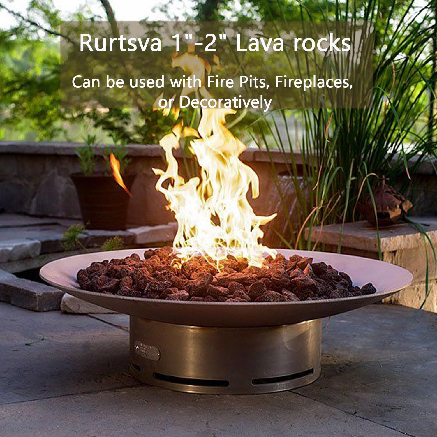 Roca de lava mediana de 5 libras, piedras volcánicas naturales de 1 a 2 pulgadas, uso en chimeneas, hogueras o cuencos para incendios de gas natural