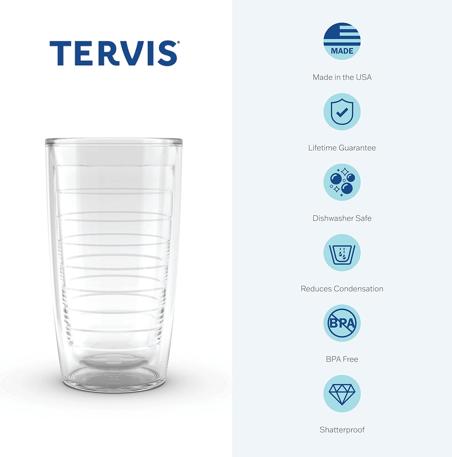 Tervis Kelly Ventura Drift – Vaso aislado de doble pared hecho en Estados Unidos mantiene las bebidas frías y calientes, 16 onzas, clásico