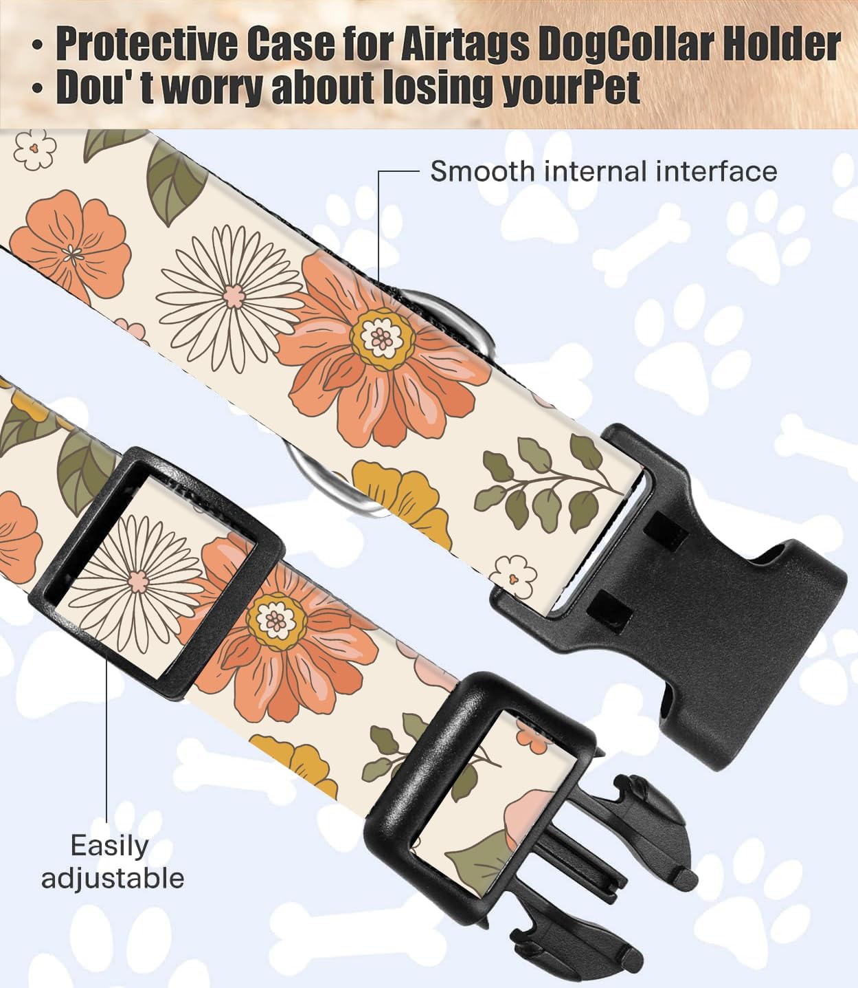 SXboxing Collar de perro, lindo collar de perro para perros pequeños, medianos y grandes, collares suaves personalizados ajustables para mascotas
